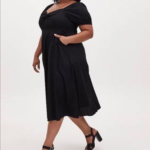 Puff Sleeve Midi Dress